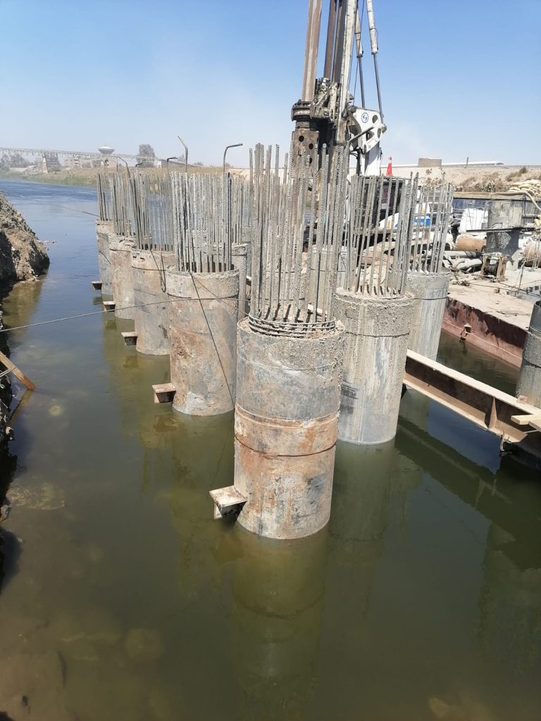 Construction of an overpass bridge over the Ibrahimia Canal